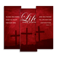 "Life Over Death" Banner Triptych