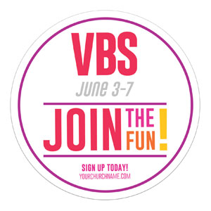 Curved Colors VBS Join the Fun Circle InviteCards 