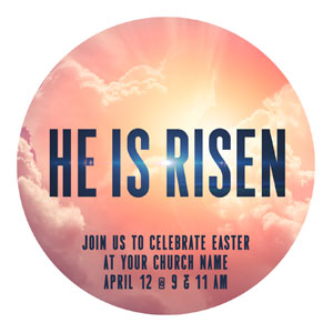 He Is Risen Bold Circle InviteCards 
