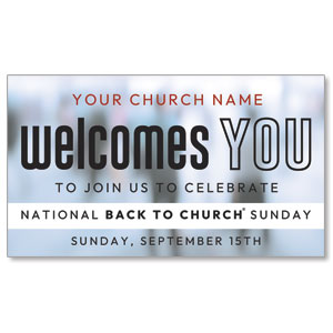 Back to Church Welcomes You Invite 2" x 3.5" Flat Invite