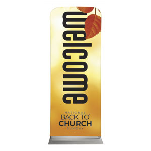 Back to Church Welcomes You Orange Leaves 2'7" x 6'7" Sleeve Banners