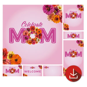Celebrate Mom Pink Church Graphic Bundles