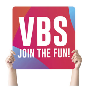 Curved Colors VBS Join the Fun Square Handheld Signs