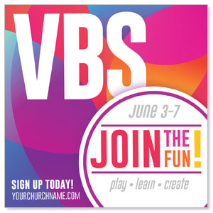 Curved Colors VBS Join the Fun 3.75" x 3.75" Square InviteCards
