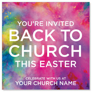 Back to Church Easter 3.75" x 3.75" Square InviteCards