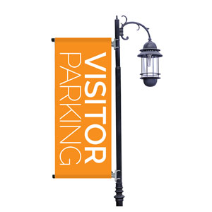 Visitor Parking Orange Light Pole Banners