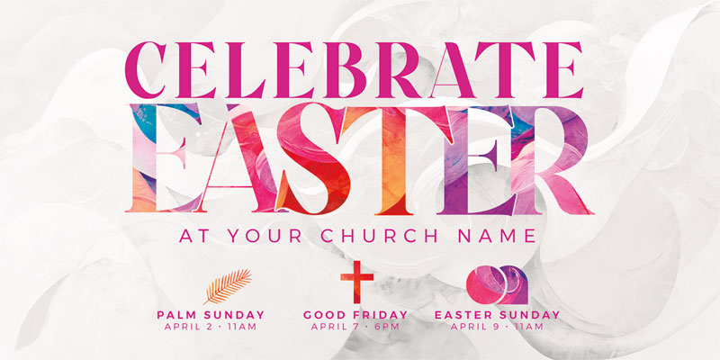 Church Postcards, Easter, Celebrate Easter Colors, 5.5 x 11