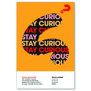 Alpha Stay Curious Orange Posters