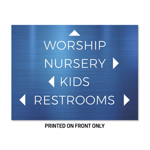 General Blue Directional 23" x 17.25" Rigid Sign