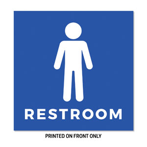 Men's Restroom Blue 34.5" x 34.5" Rigid Sign