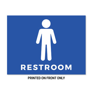 Men's Restroom Blue 23" x 17.25" Rigid Sign