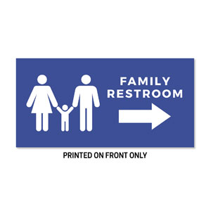 Family Restrooms Blue 23" x 11.5" Rigid Sign