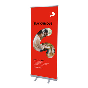 Alpha Stay Curious People 2'7" x 6'7"  Vinyl Banner