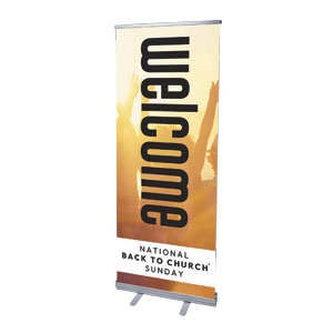 Back to Church Welcomes You Orange 2'7" x 6'7"  Vinyl Banner