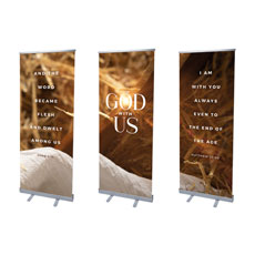 God With Us Manger Gold Triptych 