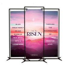 Risen Pink Sunrise Triptych 