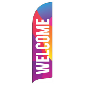 Curved Colors Welcome Flag Banner