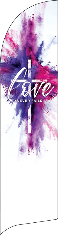 Banners, Easter, Love Never Fails, 2' x 8.5'
