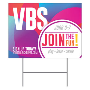 Curved Colors VBS Join the Fun YardSigns