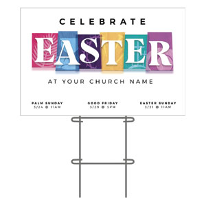 Easter Block Icons 36"x23.5" Large YardSigns