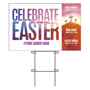 Easter Crosses Events 36"x23.5" Large YardSigns