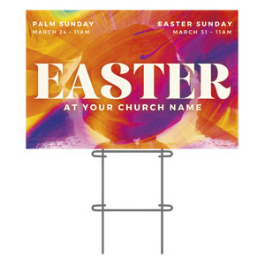 Easter Tomb Color Rays 36"x23.5" Large YardSigns