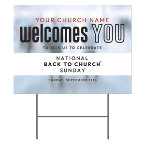 Back to Church Welcomes You 18"x24" YardSigns